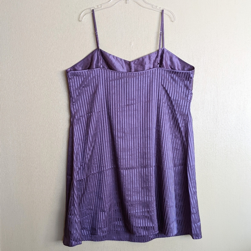 Vintage Amelia's Short Nightgown Slip Purple Satin Thin Straps Size XL - Picture 9 of 16